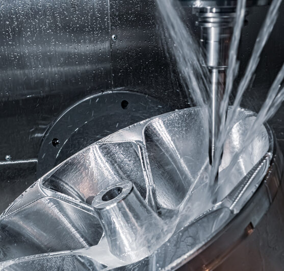 Metalworking CNC lathe milling machine. Cutting metal modern processing technology. Milling is the process of machining using rotary cutters to remove material by advancing a cutter into a workpiece.